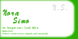 nora simo business card